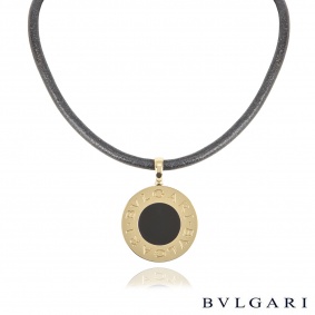 Bvlgari Steel & Yellow Gold Tondo Onyx Pendant